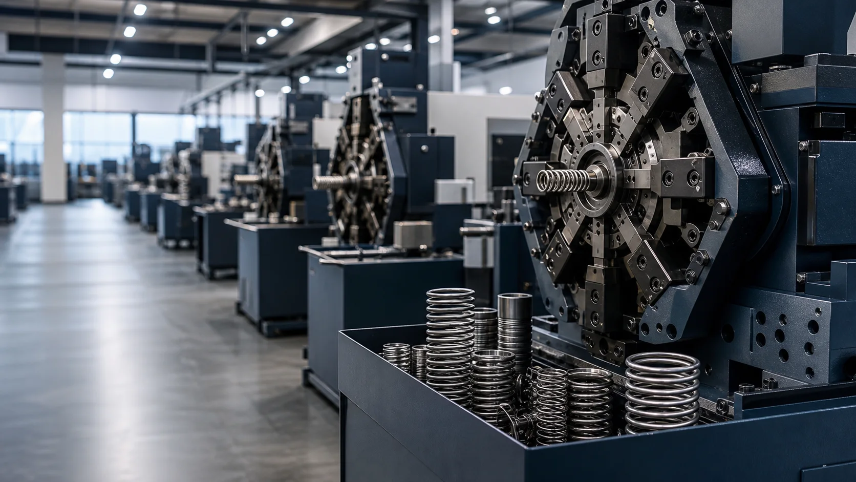 Controlled spring manufacturing equipment on the NorenSpring production floor